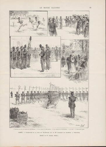 Armée Versaille - Fête de Sidi-Brahim 20e bataillon - - Gravure de presse 1892 - Picture 2 of 2