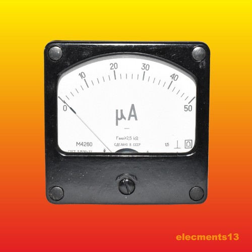 0-50 uA M4260 MICROAMPERE AMMETER ANALOG CURRENT METER 80X80mm - Picture 1 of 4