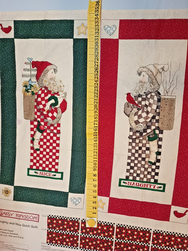 Naughty or Nice Santa Christmas Daisy Kingdom Cut & Sew Quilt Fabric  Panel New - Picture 8 of 9