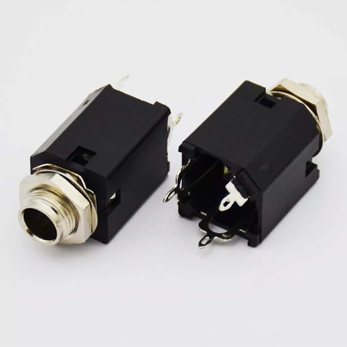 10Pcs1/4" 6.35mm Stereo Jack Socket Audio Plug For Guitar Pedal/Amp/ Diy - Picture 5 of 7