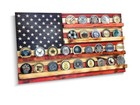 American Flag Challenge Coin Hanging Wall Display Rack Wooden Handmade