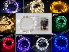 LED String Fairy Lights Wire Battery Powered Waterproof 10/20 LED Decor Garland