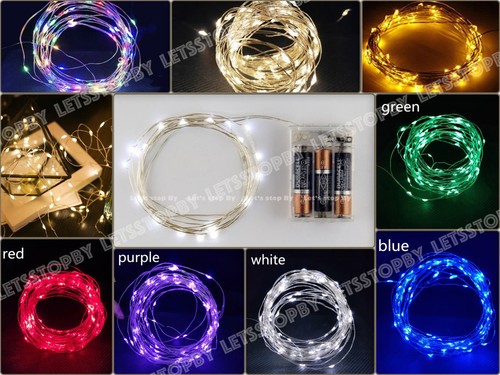LED String Fairy Lights Wire Battery Powered Waterproof 10/20 LED Decor Garland - Bild 1 von 21