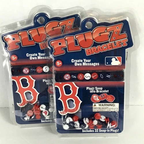 2x Boston Red Sox MLB Baseball / Plugz Friendship Bracelets / Create Messages - Picture 2 of 3