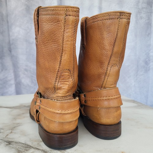 FRYE Harness Moto Biker Boots Women's Size 10 B Tan - Picture 9 of 22