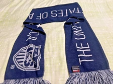 USA Member Fringe Knit Scarf Blue Stars Ruffneck 60x7"