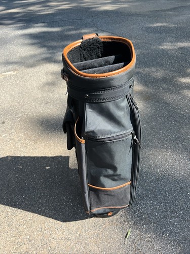 Vintage Burton Golf Bag Canvas Black Made In USA 6 Way Divider - Picture 4 of 15