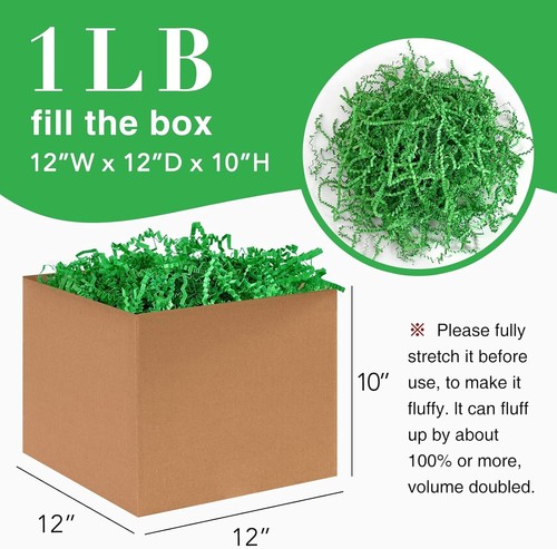 Crinkle Cut Paper Shred Filler for Gift Box Bag and Basket On Holidays - Picture 2 of 6