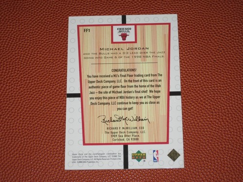 1999-2000 Upper Deck MICHEAL JORDAN MJ's Final Game Floor 2 color Green & wood - Picture 4 of 4