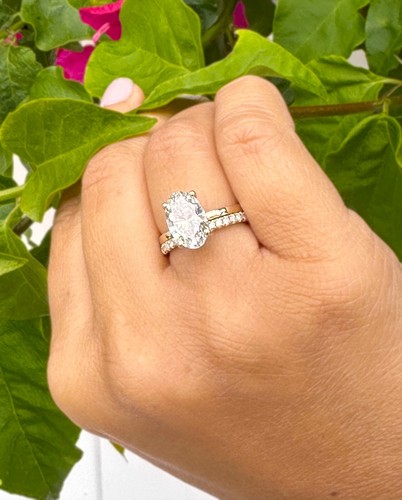 ANILLO DE COMPROMISO DIAMANTES OVALADOS CERTIFICADO IGI ORO AMARILLO SÓLIDO 14K 3,20 QUILATES F VS2 - Imagen 11 de 15
