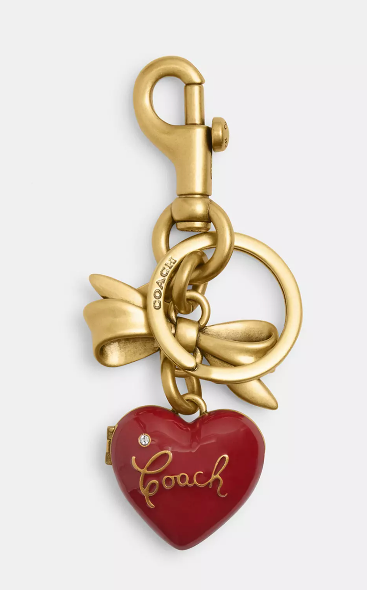 BN Coach CZ276 Bow Heart Locket Bag Charm | eBay