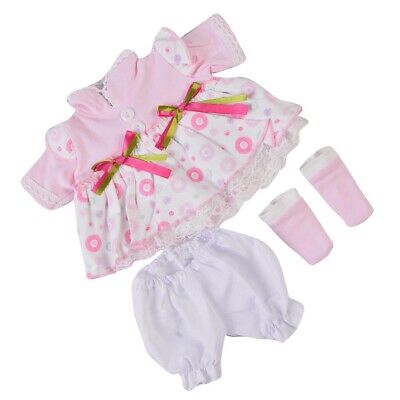 4pcs Adorable Doll Clothes for 16-17in Reborn Girl Baby Dolls Clothing Suit