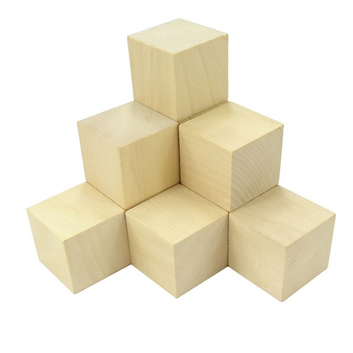 8mm-80mm Natural Wooden Craft Supplies Blocks Wood Cubes Hardwood DIY - Picture 2 of 4