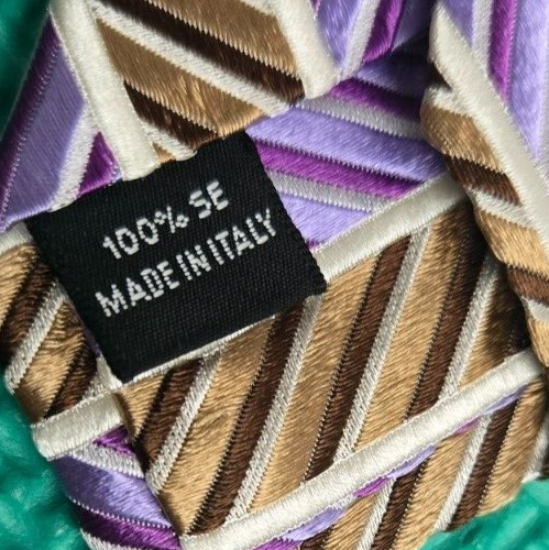 Bachrach Corbata Geométrica Rayas Cuello Lote de 3 100% Seda Tejida 3 3/4 x 60-61" - Imagen 11 de 17