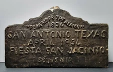 LARGE 1936 Fiesta San Jacinto Chalkware Alamo Bank San Antonio Texas Centennial