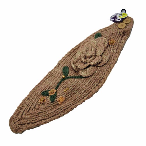 Handgestrickt Häkel STIRNBAND Ohrenwärmer Headwrap warm kuschelig bestickt mit Häkel - Bild 16 von 22