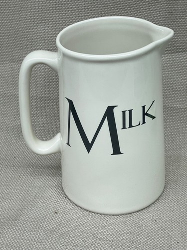 Milk Pitcher Cream Color Create By Just Mugs Ceramic White Creamer Milk Jug  - Picture 2 of 11