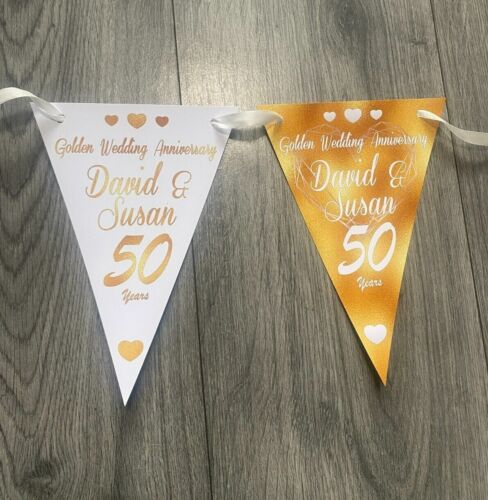Personalised Decoration Wedding Anniversary Party Banner Bunting Diamond 60th - Picture 14 of 16