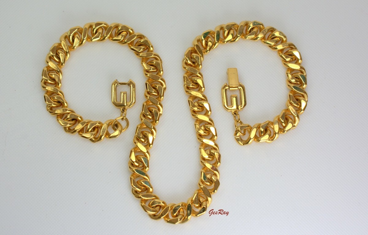Givenchy Gold Chain Necklace, Vintage Givenchy Unisex Givenchy Gold Chain Necklace, Vintage Givenchy Unisex