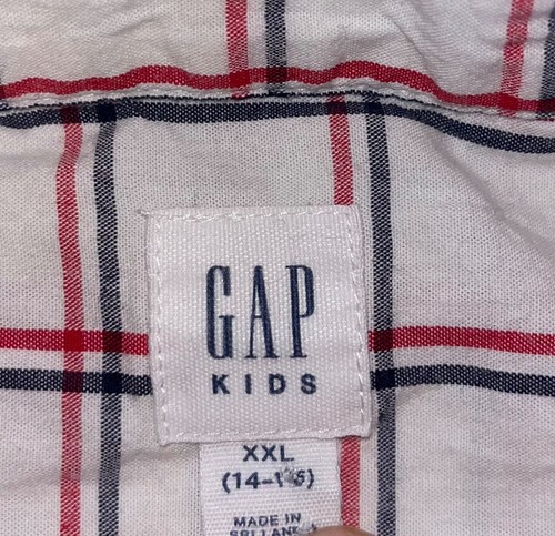 GAP KIDS BOYS BLUE & RED CHECKERED BUTTON DOWN SIZE 14-16 EXCELLENT COND LD3 - Picture 2 of 3
