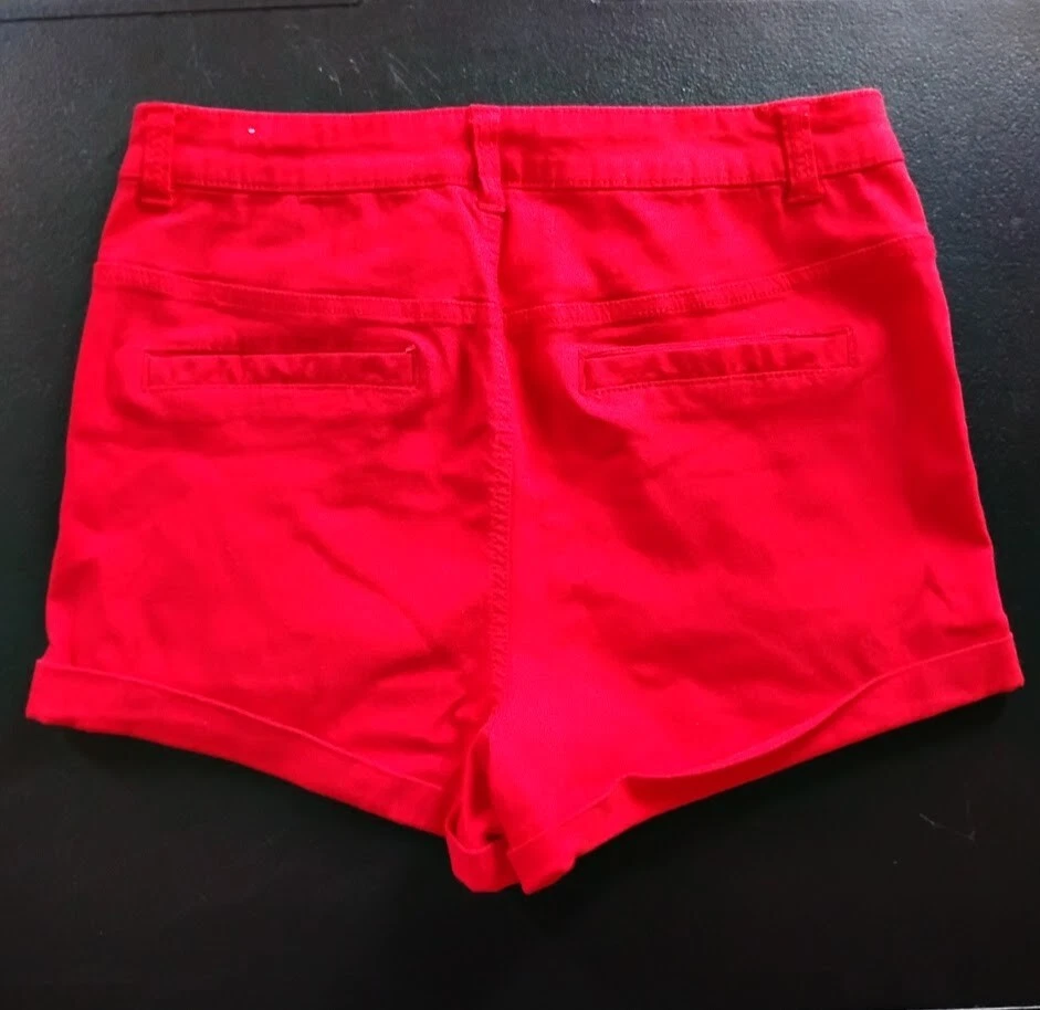 Pantalones cortos para mujer RUE 21 elásticos rojos de alto desperdicio talla: 11/12 Foto 2 de 4