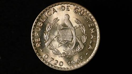 1963 Guatemala 50 Centavos Silver Coin BU - Video 1 of 1