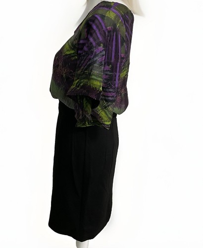 NWT Collective Concepts Black Floral Monet Look Dress Fitted Bottom Size Small - Picture 3 of 10