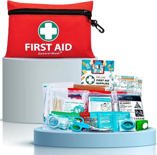 General Medi Mini First Aid Kit, 110 Piece Small Kit - Includes Red