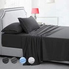4 Piece Sheet Set Hotel Luxury 18 Deep Pocket, 100% Polyester (Queen, Dark Gray)
