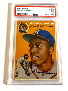 1954 Hank Aaron Topps Baseball Card #128 HOF Graded PSA 1.5 Under Graded