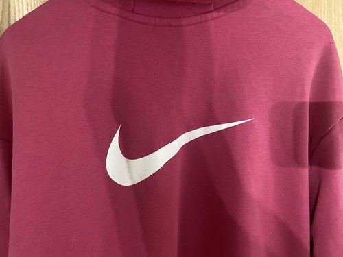 Nike Women Hoodie Small Pink Oversized Centre Swoosh Logo Scuba Neck - Picture 4 of 18