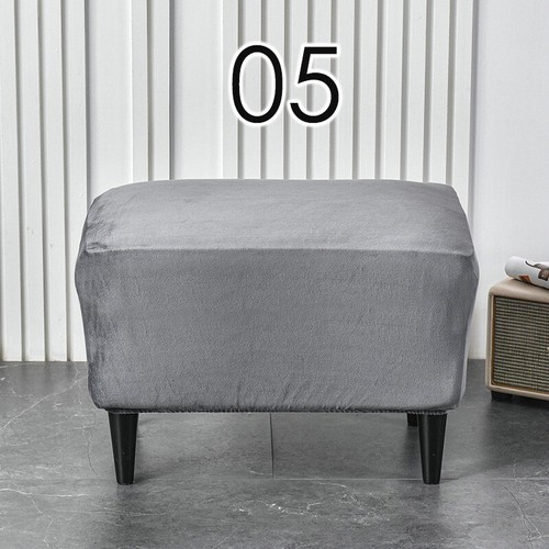 Stretch Velvet Rectangle Footstool Cover Ottoman Stool Protector Slipcover US - Picture 11 of 39