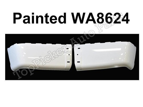 NEW Painted Summit White WA8624 Rear Bumper End Set For 07-14 Silverado W/O Hole - Picture 1 of 8