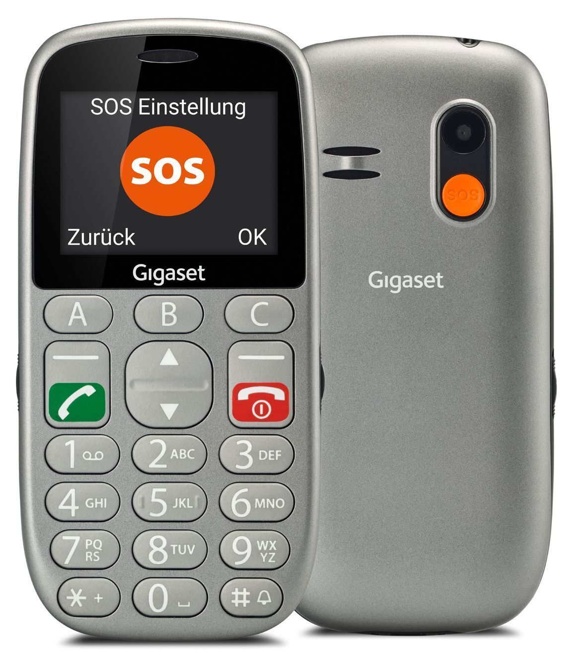 Смартфон Gigaset GL390 2G, 5,59 см (2,2 дюйма), 0,3 МП, с двумя Sim-картами, Silber