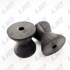 2 Pack 4 Inch Mounting Width Boat Trailer Black Molded Rubber Bow Stop Rollers