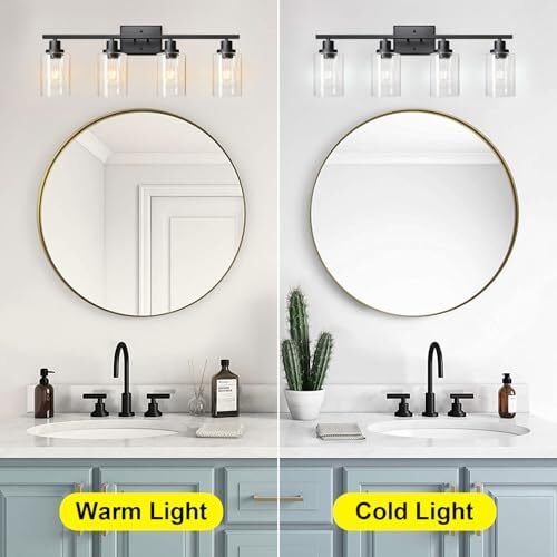 4-Light 29.3" Wall Sconces, Modern Vanity Light Fixture with 4 Light Black - Picture 2 of 6