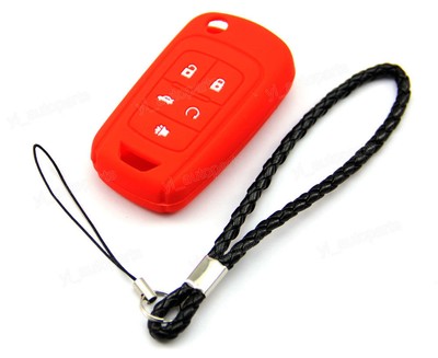 Red 5 Buttons Protective Silicone Key Fob Cover Holder Case fit for Buick Red 5 Buttons Protective Silicone Key Fob Cover Holder Case fit for Buick