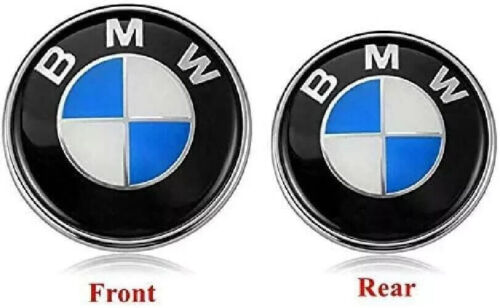 BMW Emblems 82mm + 74mm Hood & Trunk BMW Logo Replacement E30 E36 E46 Universal - Picture 8 of 10