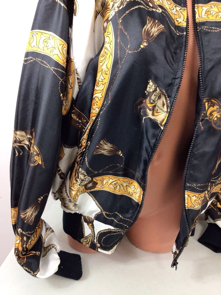 Moda International Equestrian Satin Bomber Jacket Womens One Size - Image 3 of 4