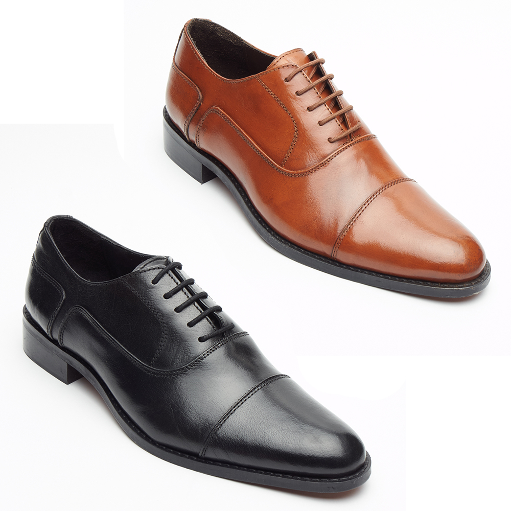 Lucini Mens Real Leather Black & Tan Oxford Shoes Lucini & Mens Real Leather Black & Lucini Tan Oxford Shoes 3d580f
