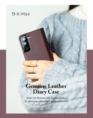 K-Max Korea Genuine Leather Handmade Cover Case Samsung Galaxy S22 S22+ S22Ultra - Picture 2 of 12