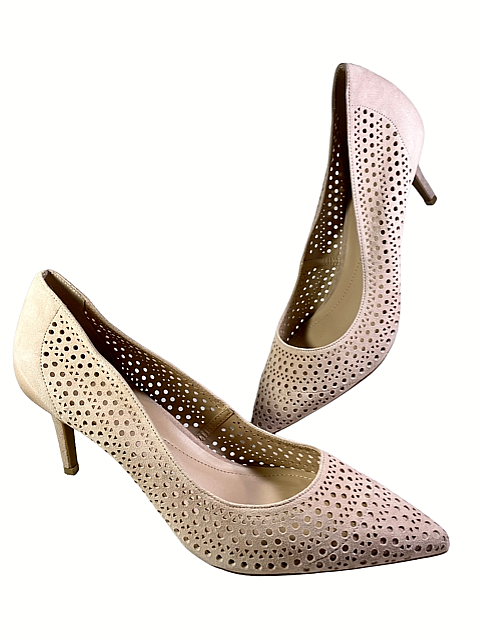 ALFANI Step n Flex Pink Jeules Suede Leather Die Cut Stiletto Heel Pumps 11  M