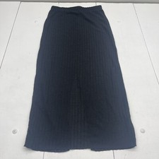 Black Ribbed Back Slit Maxi Skirt Women  s Size Large New