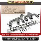 2pcs Front & Rear Exhaust Manifold w/ Gasket for Jeep Grand Cherokee Wrangler Tj