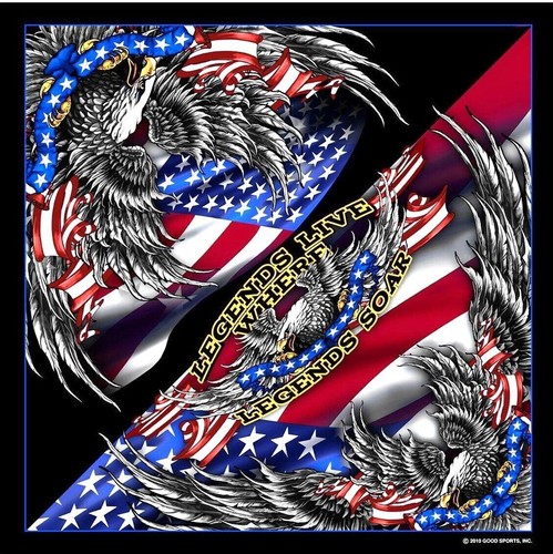 PATRIOTIC EAGLE LEGENDS BIKER BANDANA- Doo Rag - Picture 2 of 2