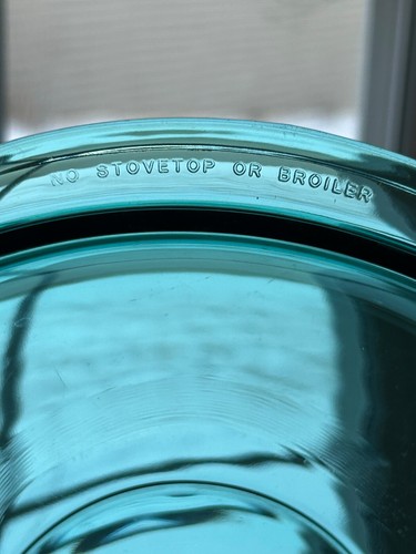 Pyrex Glass Dish Peacock Turquoise Aqua Blue 2 Qt- 2 L Cookware Ovenware - Picture 5 of 7