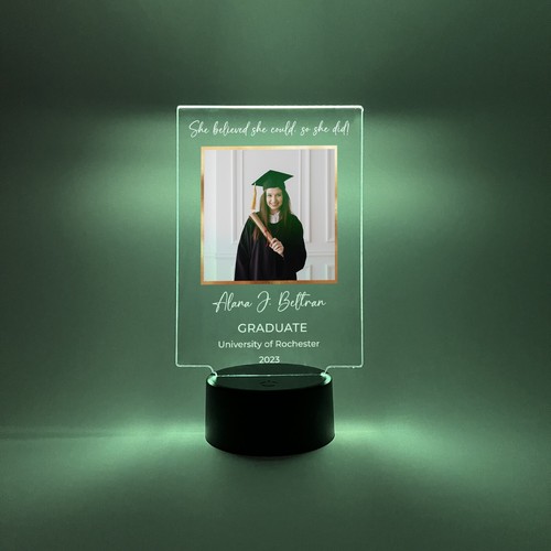 Maßgeschneidertes Foto Abschluss LED Beleuchtung Lampe High School College Absolventen Geschenk - Bild 3 von 6