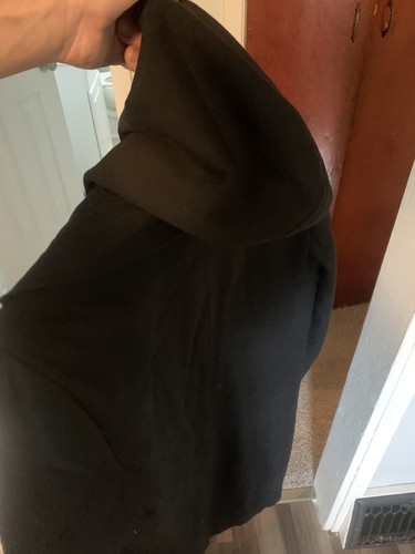 Guess Men's Black Overcoat Jacket Size M Removable Hood! Express REI 3/4 Length - Picture 11 of 11