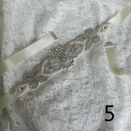 Strass Braut Schärpe Hochzeitskleid Kristall Taille Gürtel Wulstig Schleife - Bild 15 von 20