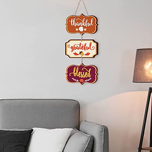 Thanksgiving Wooden Wall Sign Fall Harvest Welcome Decoration Thanksgiving - Picture 7 of 8